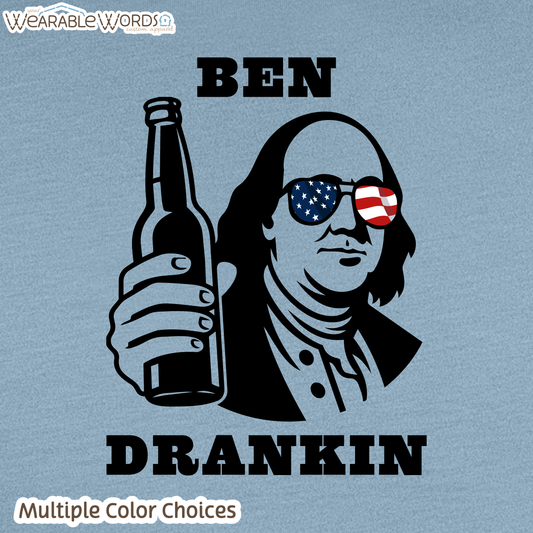 Ben Drankin American Graphic Tee | Funny Red White & Blue USA Flag Print | Unisex T-Shirt
