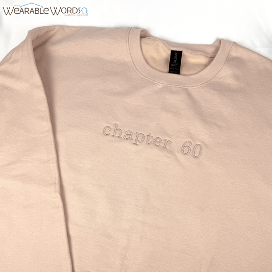 Chapter 60 Embroidered Crewneck | Light Pink Sweatshirt