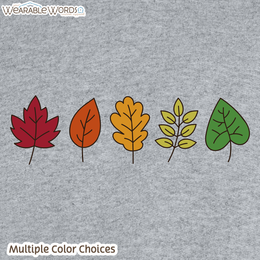 Fall Leaves Kids Graphic Crewneck | Simple Colorful Autumn Changing Tree Leaf Print | Unisex Youth Sweatshirt