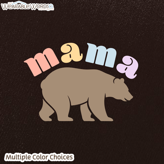 Mama Bear Graphic Hat | Cute Colorful Pastel Print | Unisex Mesh Snapback