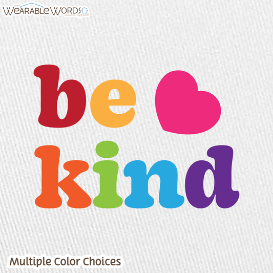 Be Kind Graphic Hat | Colorful Cute Rainbow Heart Print | Unisex Mesh Snapback