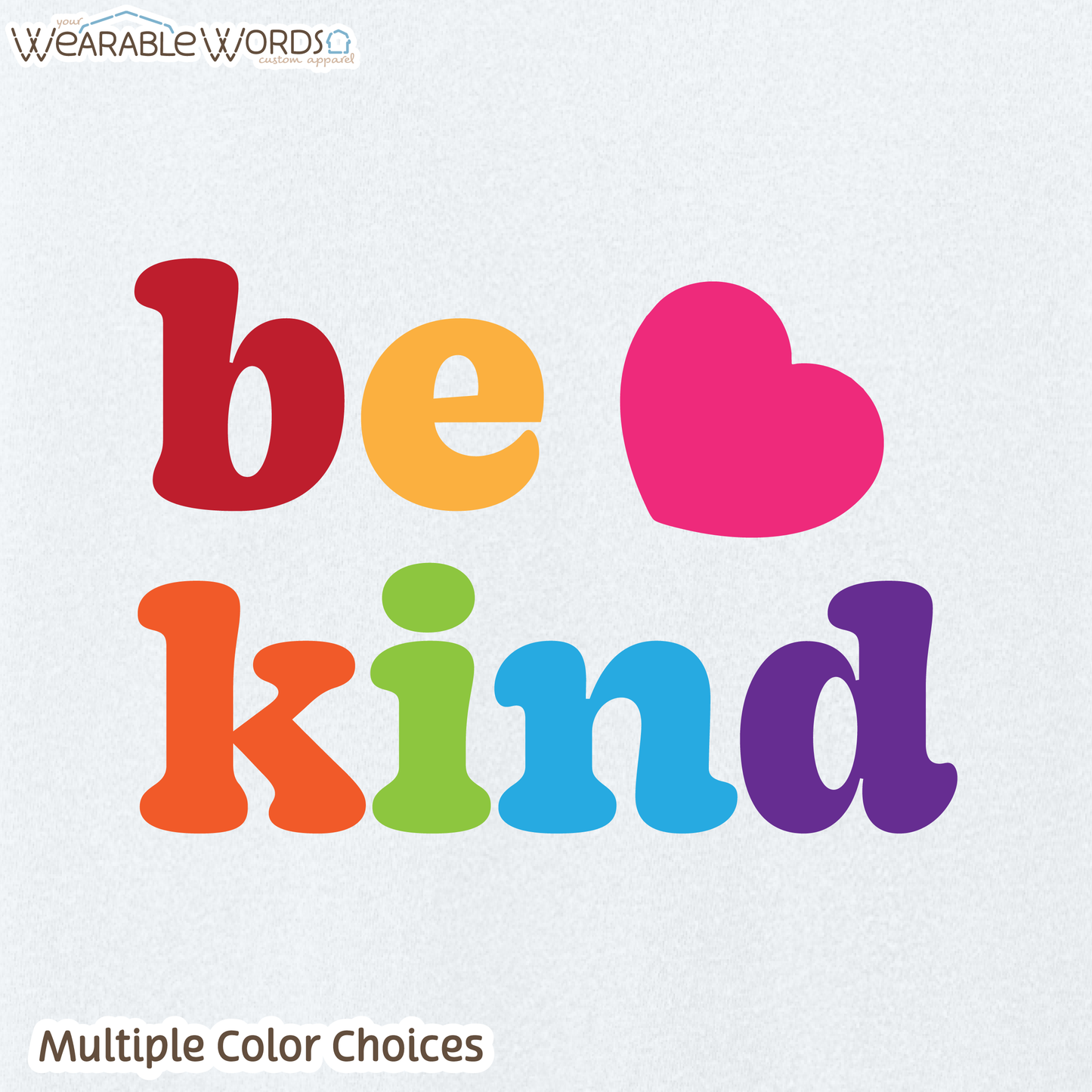 Be Kind Graphic Tee | Colorful Cute Rainbow Heart Print | Women's Boxy T-Shirt