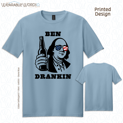 Ben Drankin American Graphic Tee | Funny Red White & Blue USA Flag Print | Unisex T-Shirt