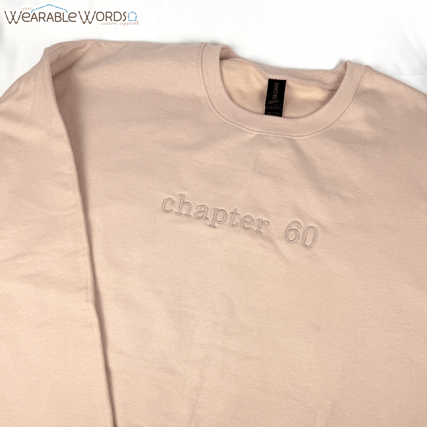 Chapter 60 Embroidered Crewneck | Light Pink Sweatshirt