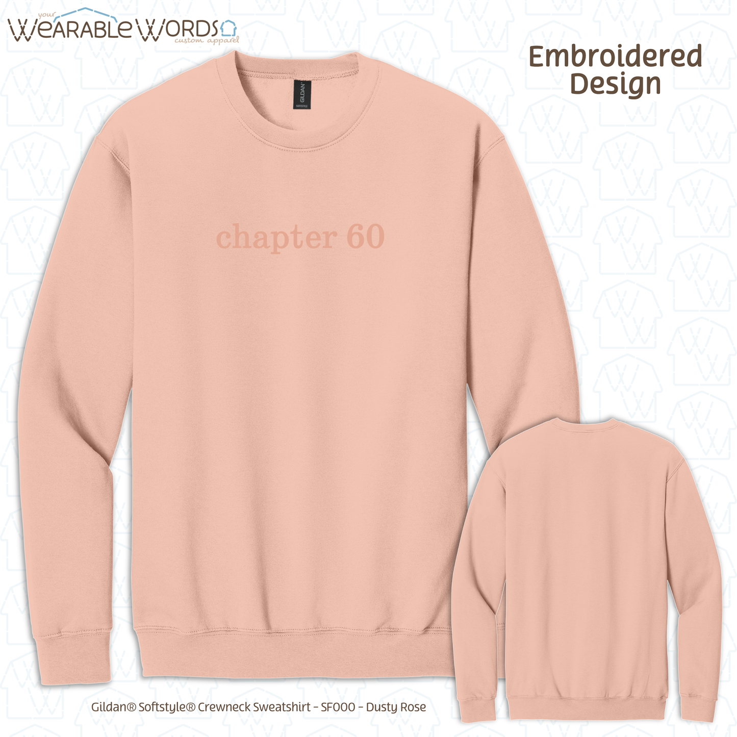 Chapter 60 Embroidered Crewneck | Light Pink Sweatshirt