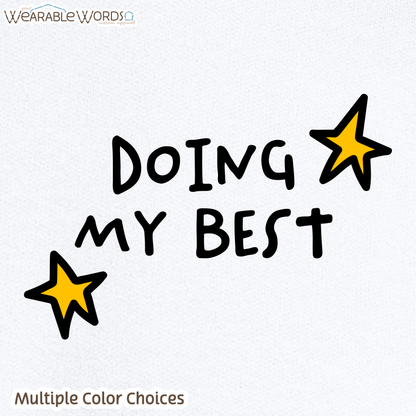 Doing My Best Graphic Crewneck | Silly Hand-Drawn Whimsical Funny Star Doodles Print | Unisex Sweatshirt