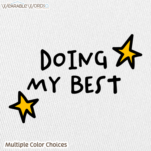Doing My Best Graphic Hat | Silly Hand-Drawn Whimsical Funny Star Doodles Print | Unisex Mesh Snapback
