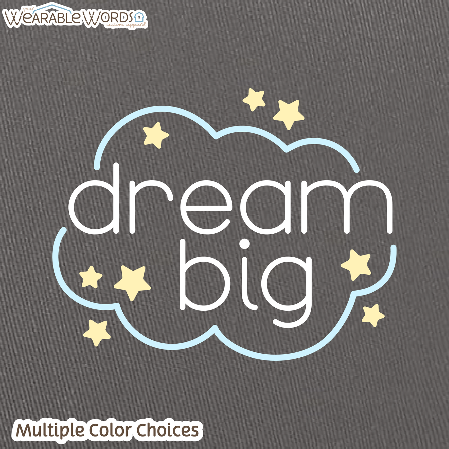 Dream Big Graphic Hat | Sleepy Pastel Cloud & Stars Print | Unisex Mesh Snapback
