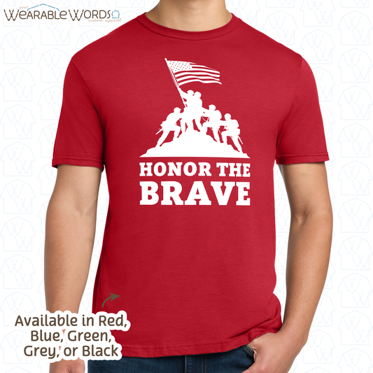 Honor The Brave Soldiers Graphic Tee | Patriotic American Flag Military Print | Unisex T-Shirt