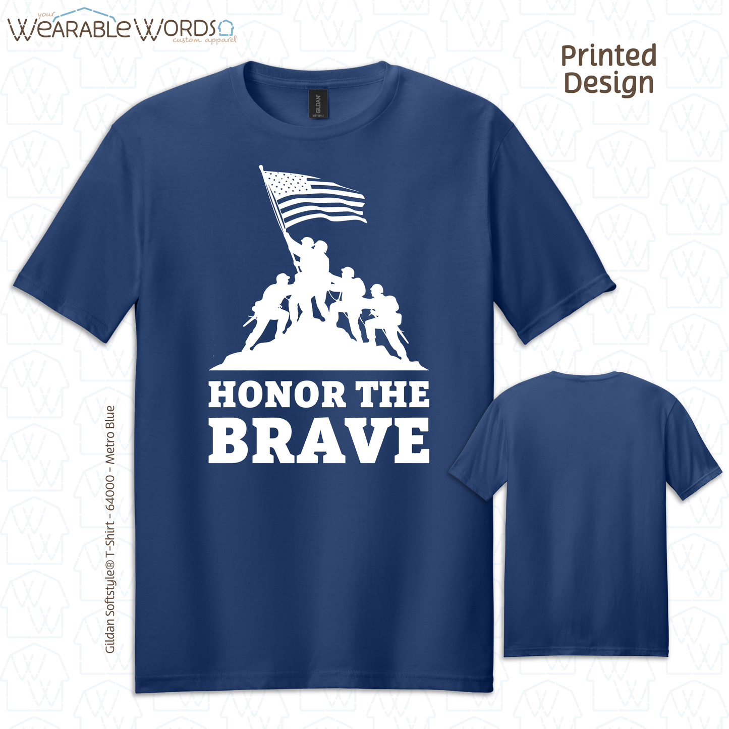 Honor The Brave Soldiers Graphic Tee | Patriotic American Flag Military Print | Unisex T-Shirt