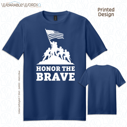 Honor The Brave Soldiers Graphic Tee | Patriotic American Flag Military Print | Unisex T-Shirt