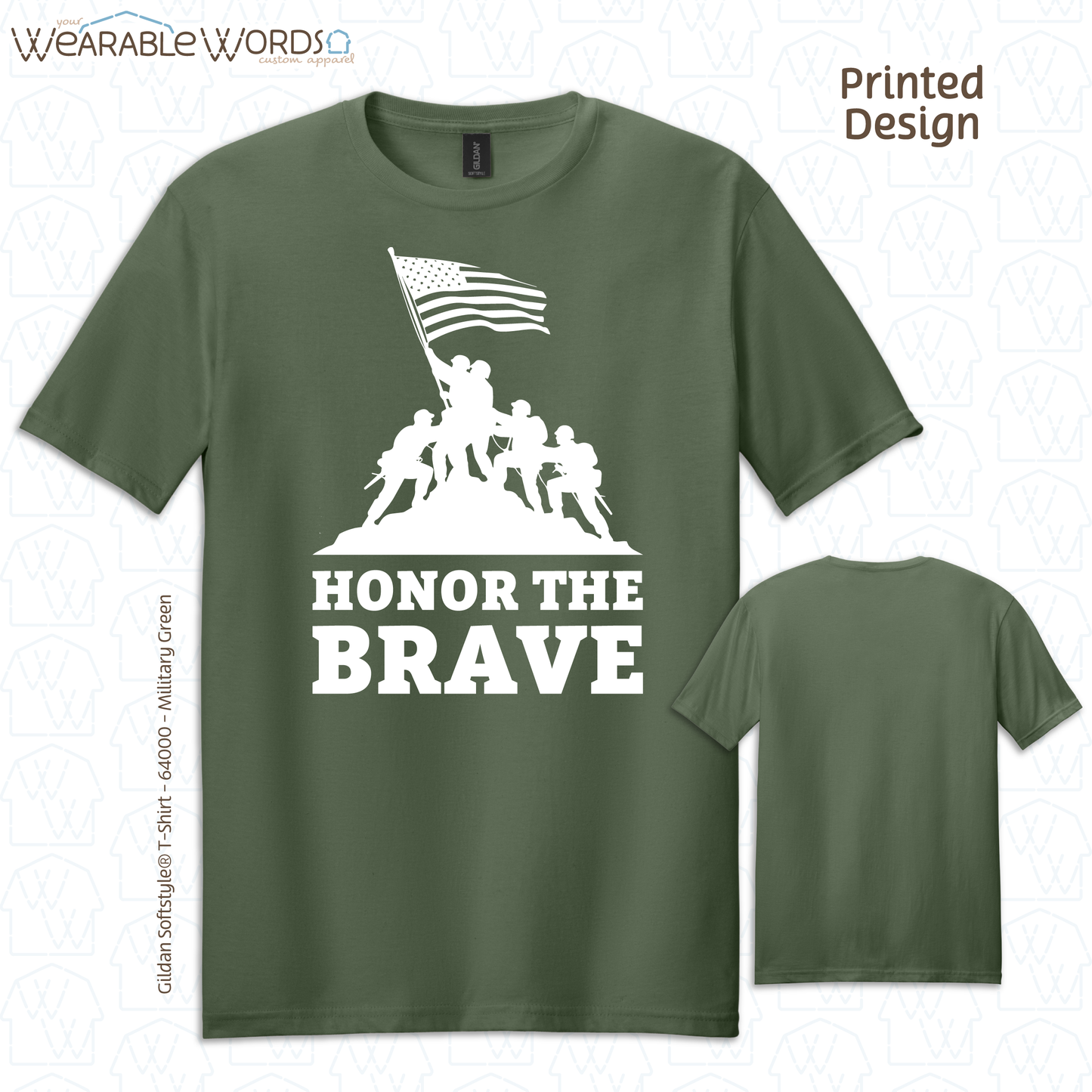 Honor The Brave Soldiers Graphic Tee | Patriotic American Flag Military Print | Unisex T-Shirt