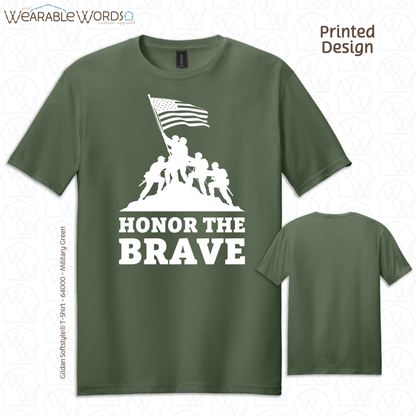 Honor The Brave Soldiers Graphic Tee | Patriotic American Flag Military Print | Unisex T-Shirt