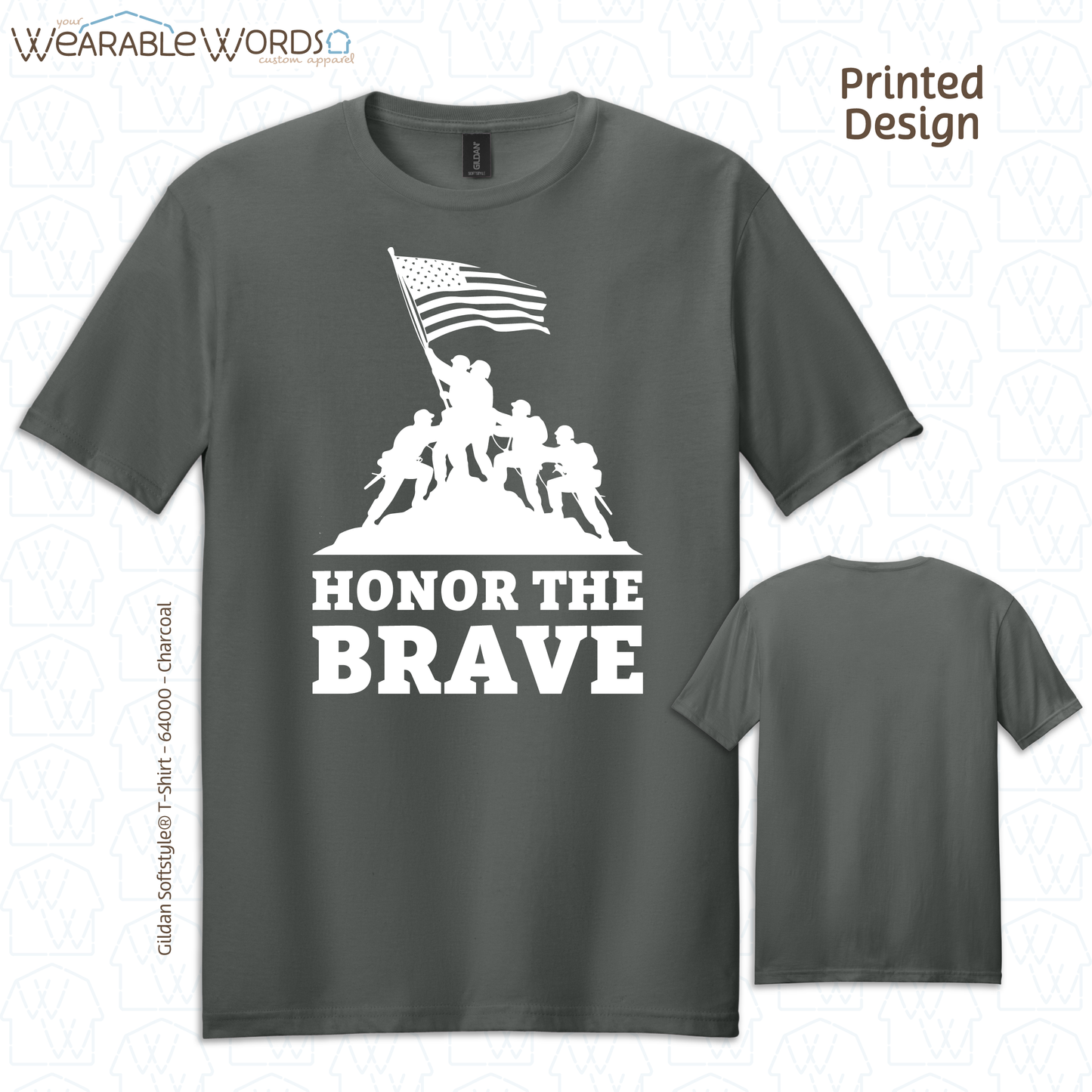 Honor The Brave Soldiers Graphic Tee | Patriotic American Flag Military Print | Unisex T-Shirt