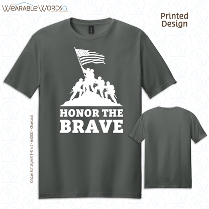 Honor The Brave Soldiers Graphic Tee | Patriotic American Flag Military Print | Unisex T-Shirt