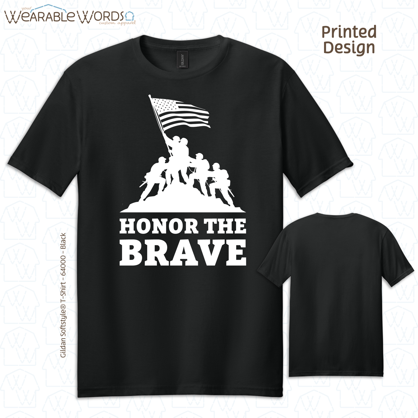 Honor The Brave Soldiers Graphic Tee | Patriotic American Flag Military Print | Unisex T-Shirt