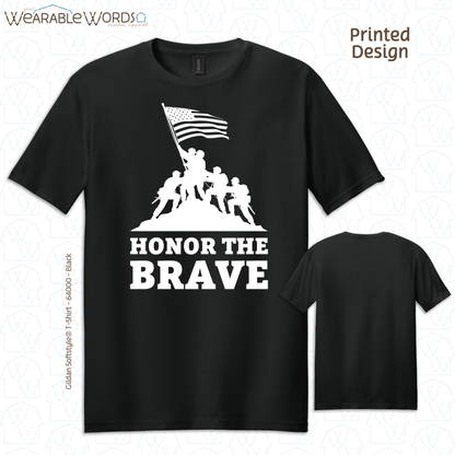 Honor The Brave Soldiers Graphic Tee | Patriotic American Flag Military Print | Unisex T-Shirt