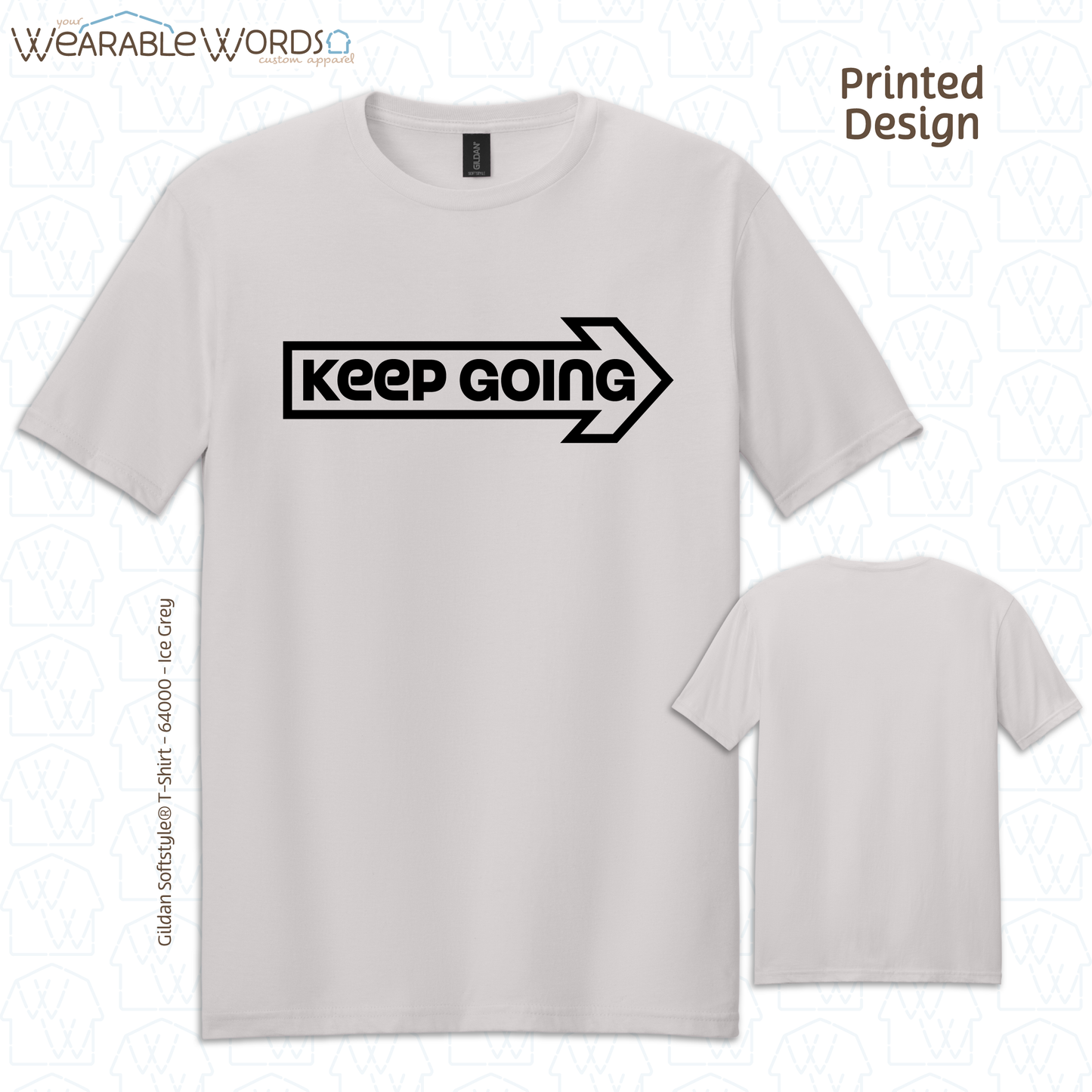 Keep Going Graphic Tee | Motivational Inspirational Forward Arrow Print | Unisex T-Shirt