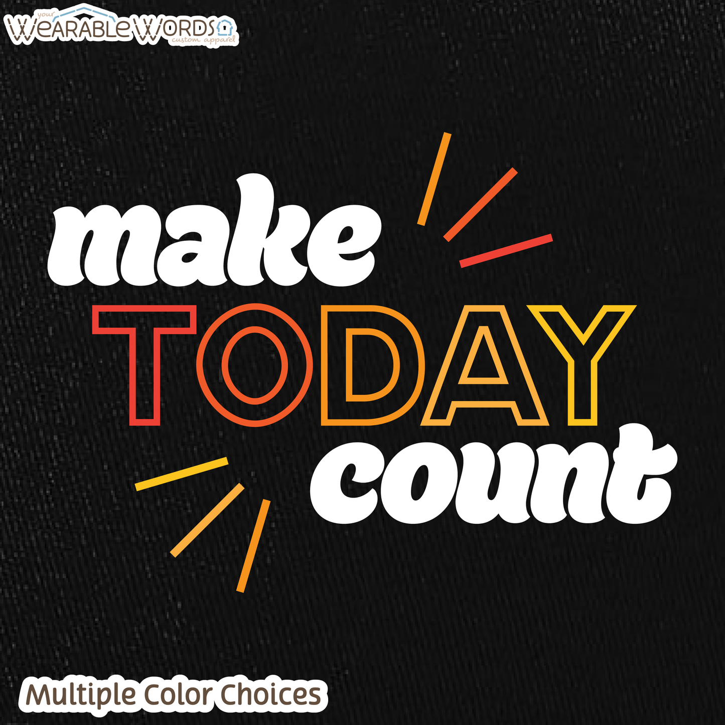 Make Today Count Graphic Hat | Red Orange Yellow Motivational Sunshine Print | Unisex Mesh Snapback