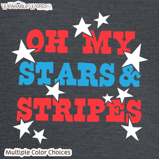 Oh My Stars And Stripes Graphic Crewneck | Fun Red White & Blue Print | Unisex Sweatshirt