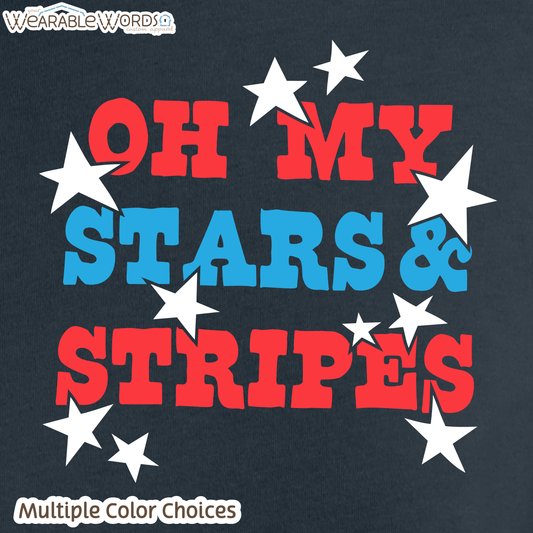 Oh My Stars And Stripes Cropped Graphic Tee | Fun Red White & Blue Print | Women's Crop Top