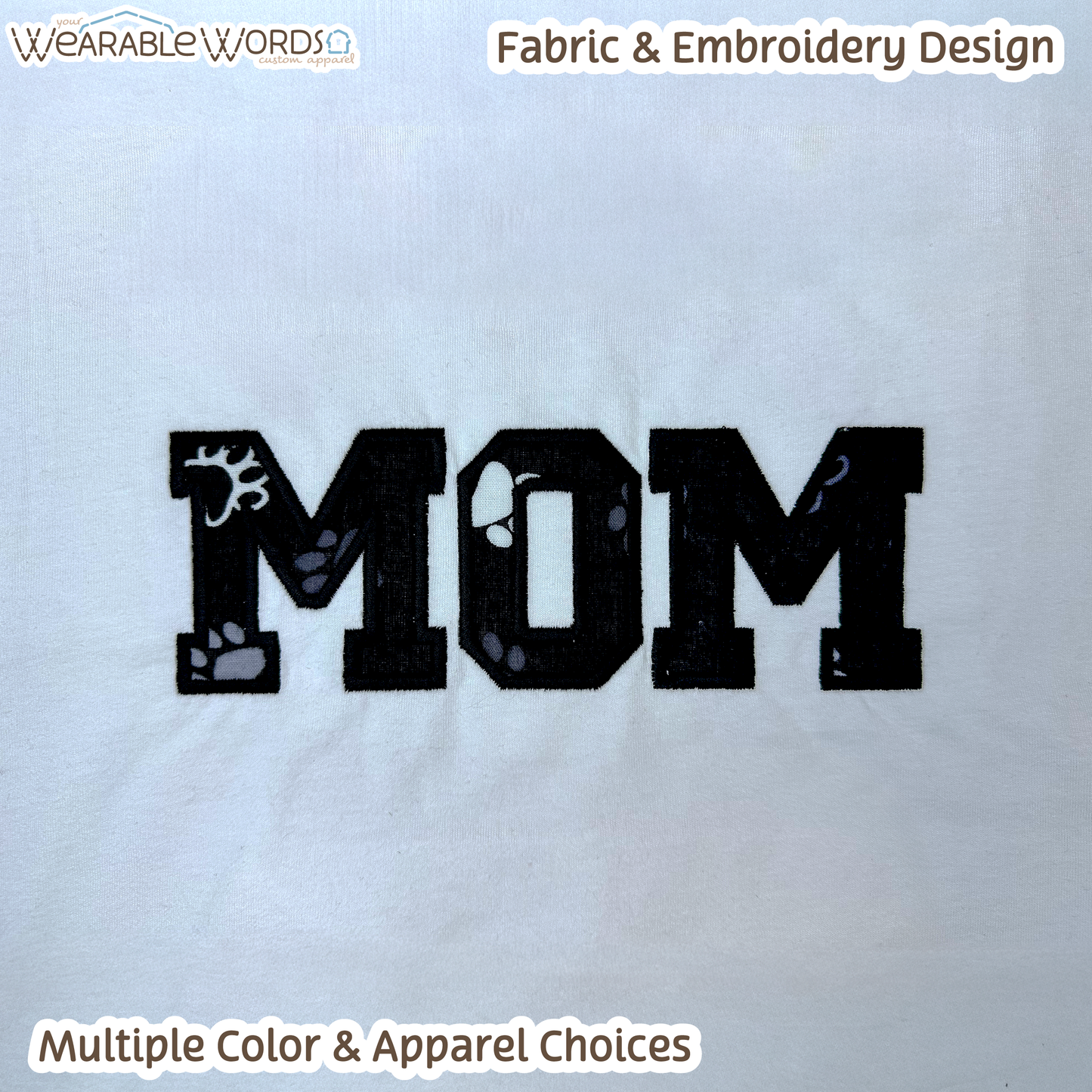Pawprint Cat & Dog MOM Embroidered Crewneck | White, Pink, Tan, or Grey Sweatshirt