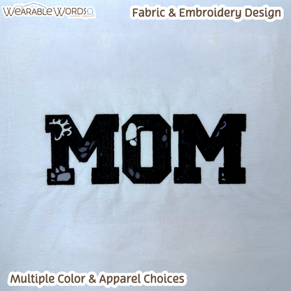 Pawprint Cat & Dog MOM Embroidered Crewneck | White, Pink, Tan, or Grey Sweatshirt