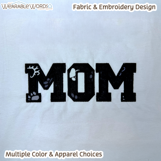 Pawprint Cat & Dog MOM Embroidered Crewneck | White, Pink, Tan, or Grey Sweatshirt