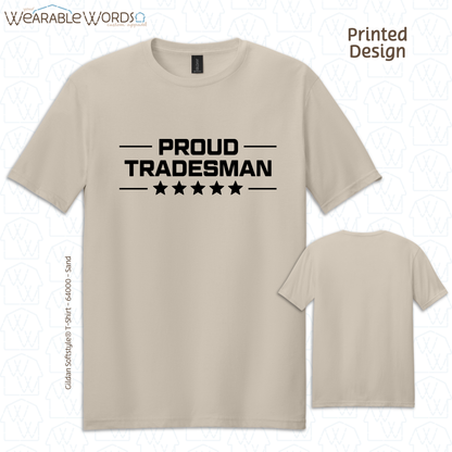 Proud Tradesman Graphic Tee | Trades Worker Blue Collar Stars Print | Unisex T-Shirt