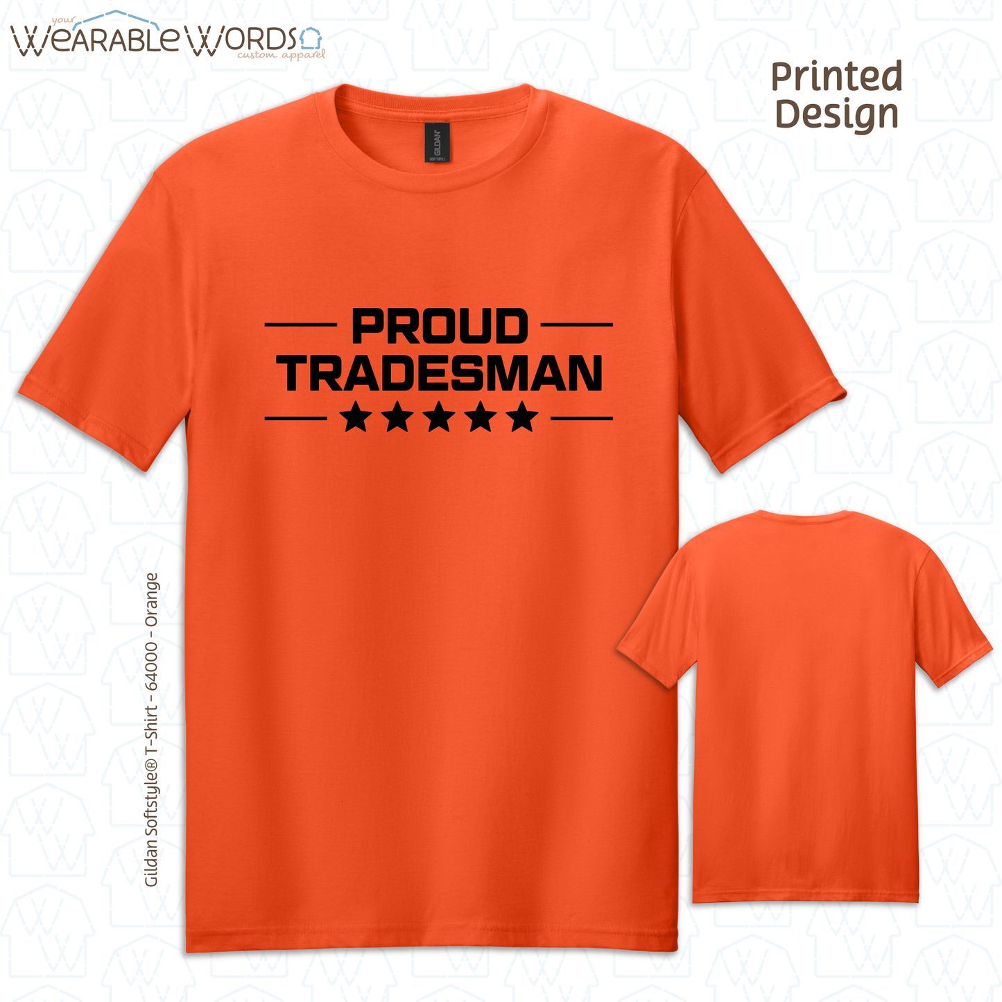 Proud Tradesman Graphic Tee | Trades Worker Blue Collar Stars Print | Unisex T-Shirt