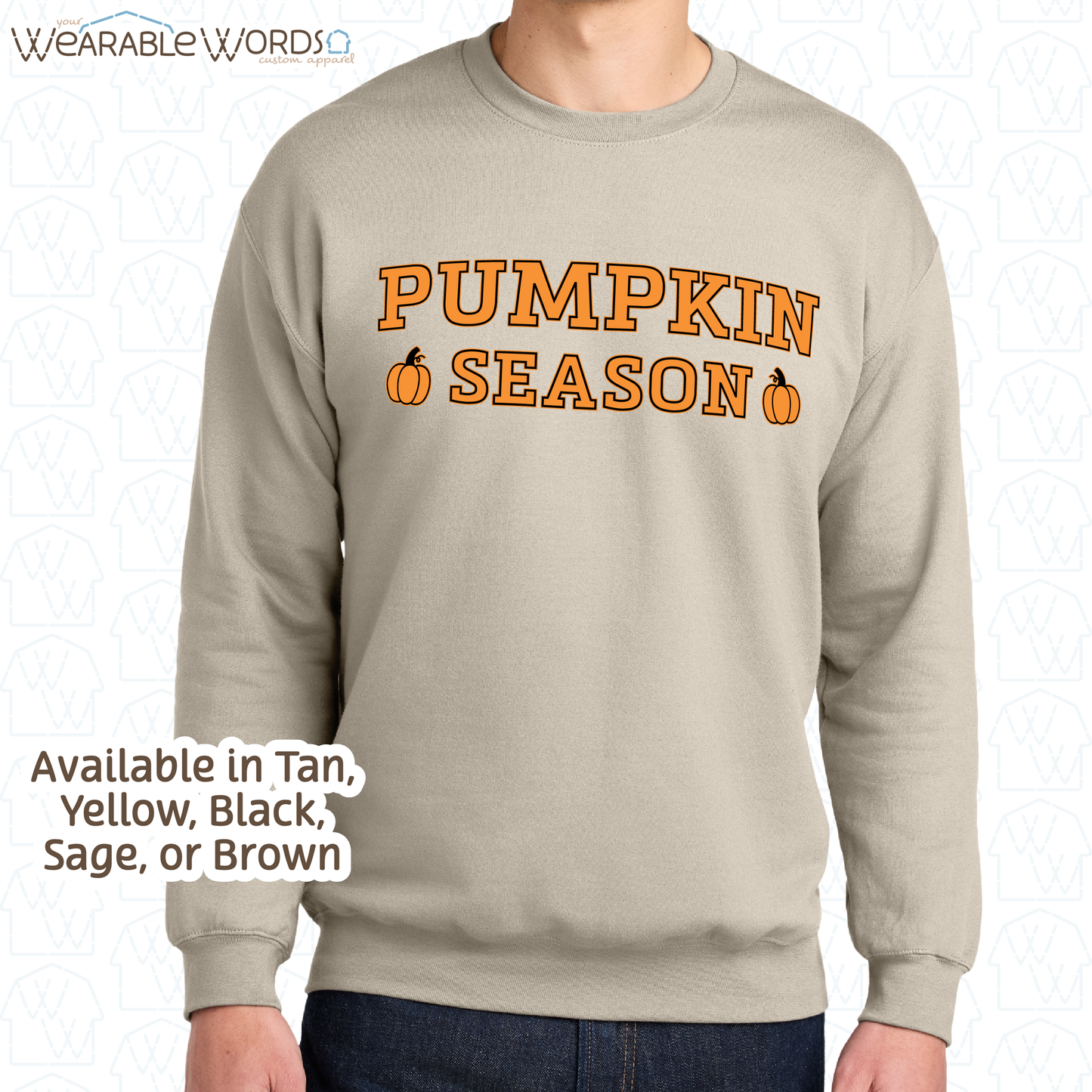 Pumpkin Season Graphic Crewneck | Orange Black Girly Fall Autumn Print | Unisex Sweatshirt