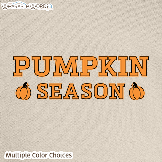 Pumpkin Season Graphic Crewneck | Orange Black Collegiate Style Fall Autumn Print | Unisex Sweatshirt
