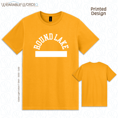 Round Lake Athletics Gold Graphic Tee | Round Lake Alumni Class Reunion Print | Unisex T-Shirt