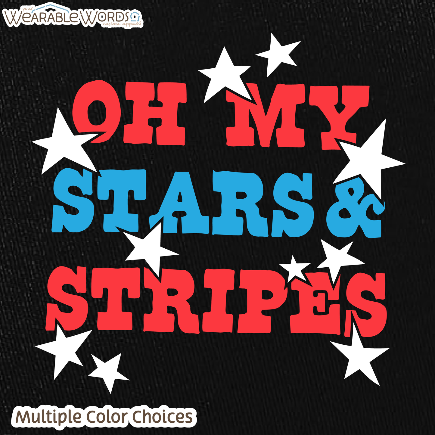 Oh My Stars And Stripes Hat | Fun Red White & Blue Print | Unisex Mesh Snapback