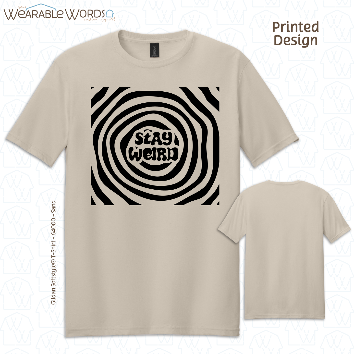 Stay Weird Graphic Tee | Fun Trippy Spiral Print | Unisex T-Shirt
