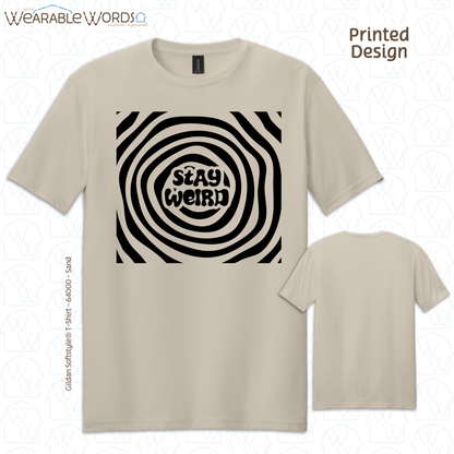 Stay Weird Graphic Tee | Fun Trippy Spiral Print | Unisex T-Shirt