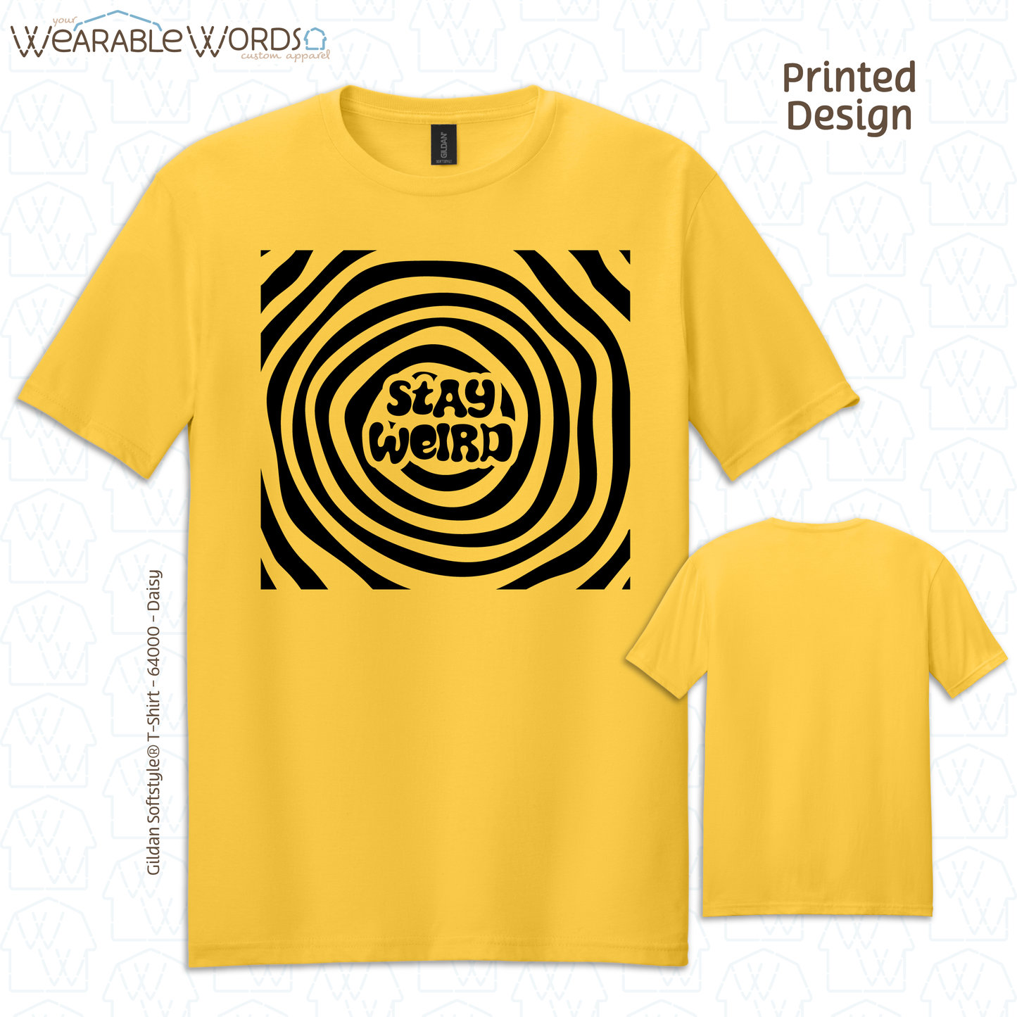 Stay Weird Graphic Tee | Fun Trippy Spiral Print | Unisex T-Shirt
