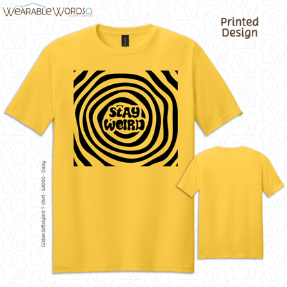 Stay Weird Graphic Tee | Fun Trippy Spiral Print | Unisex T-Shirt