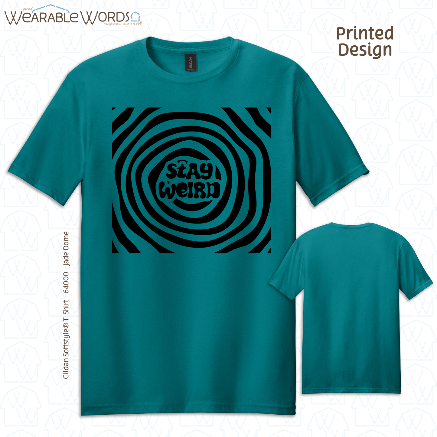 Stay Weird Graphic Tee | Fun Trippy Spiral Print | Unisex T-Shirt