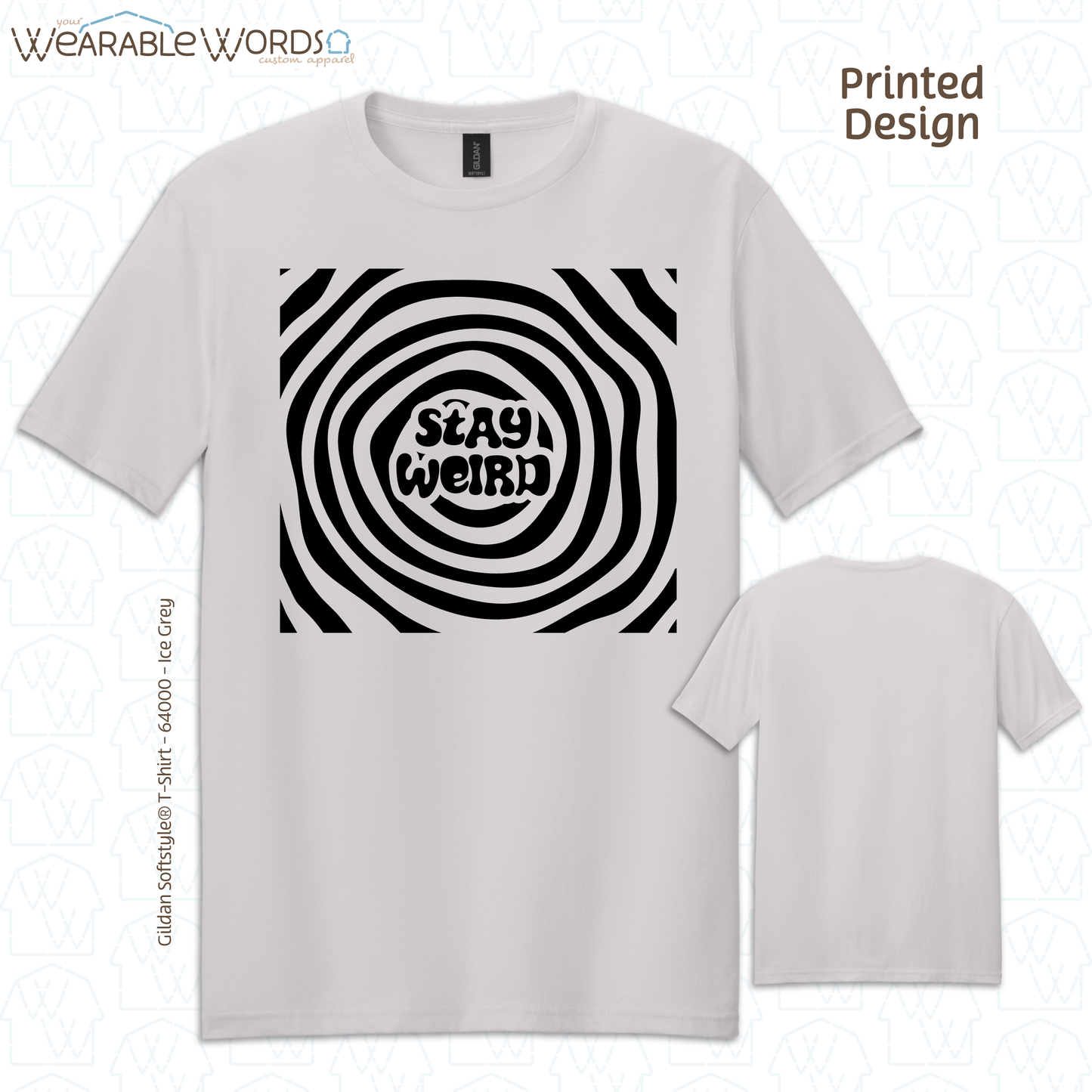 Stay Weird Graphic Tee | Fun Trippy Spiral Print | Unisex T-Shirt